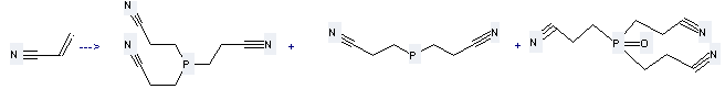 Propanenitrile,3,3',3''-phosphinidynetris- can be prepared by acrylonitrile
